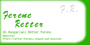 ferenc retter business card